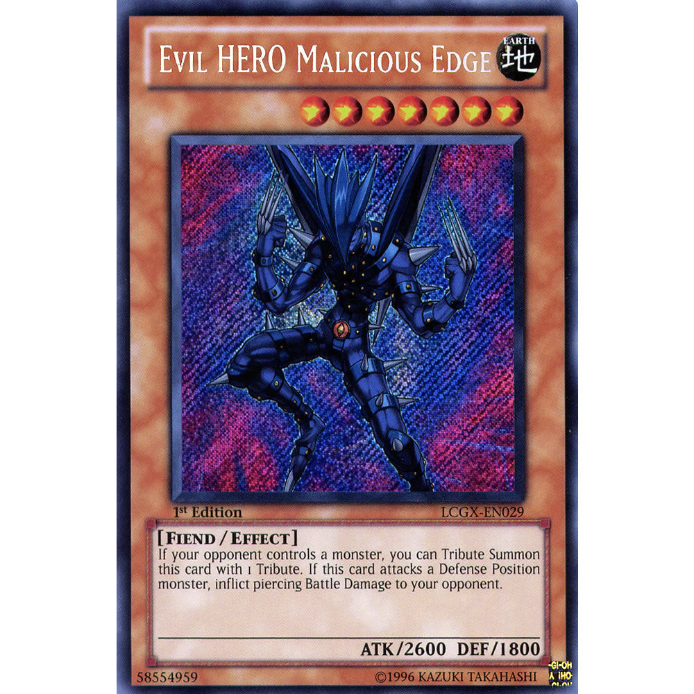 Evil Hero Malicious Edge LCGX-EN029 Yu-Gi-Oh! Card from the Legendary Collection 2: The Duel Academy Years Mega Pack Set