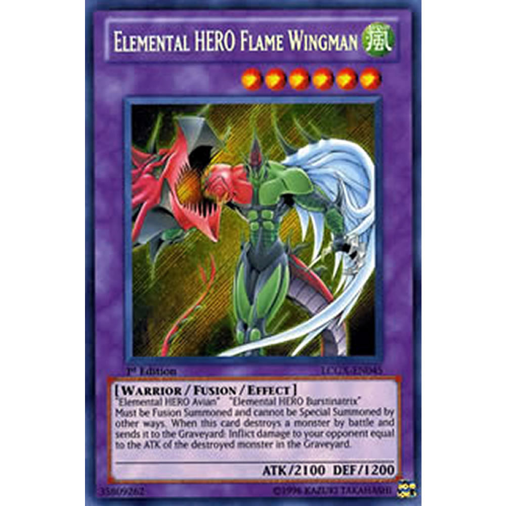 Elemental Hero Flame Wingman LCGX-EN045 Yu-Gi-Oh! Card from the Legendary Collection 2: The Duel Academy Years Mega Pack Set