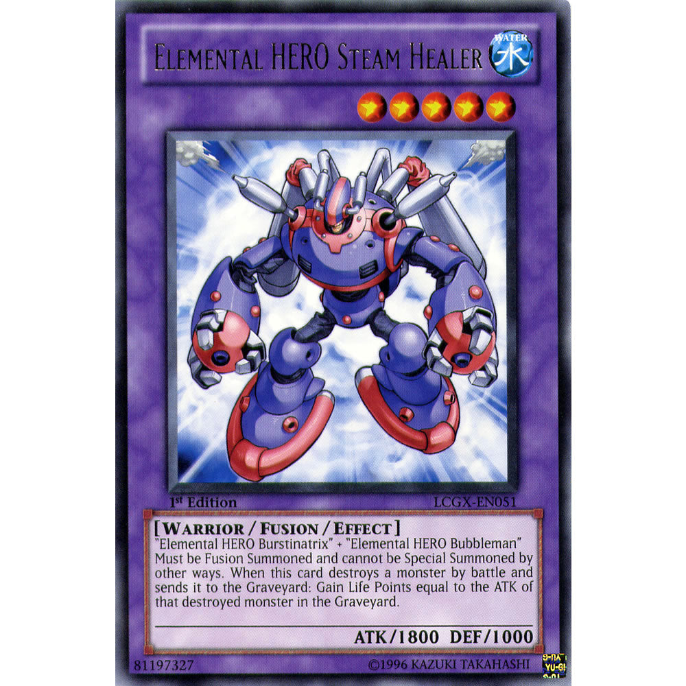 Elemental Hero Steam Healer LCGX-EN051 Yu-Gi-Oh! Card from the Legendary Collection 2: The Duel Academy Years Mega Pack Set