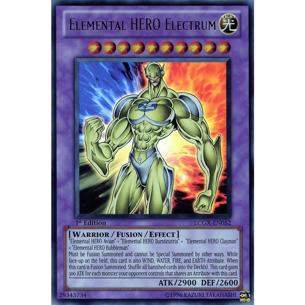 Elemental Hero Electrum LCGX-EN052 Yu-Gi-Oh! Card from the Legendary Collection 2: The Duel Academy Years Mega Pack Set