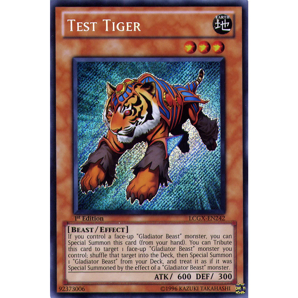 Test Tiger LCGX-EN242 Yu-Gi-Oh! Card from the Legendary Collection 2: The Duel Academy Years Mega Pack Set