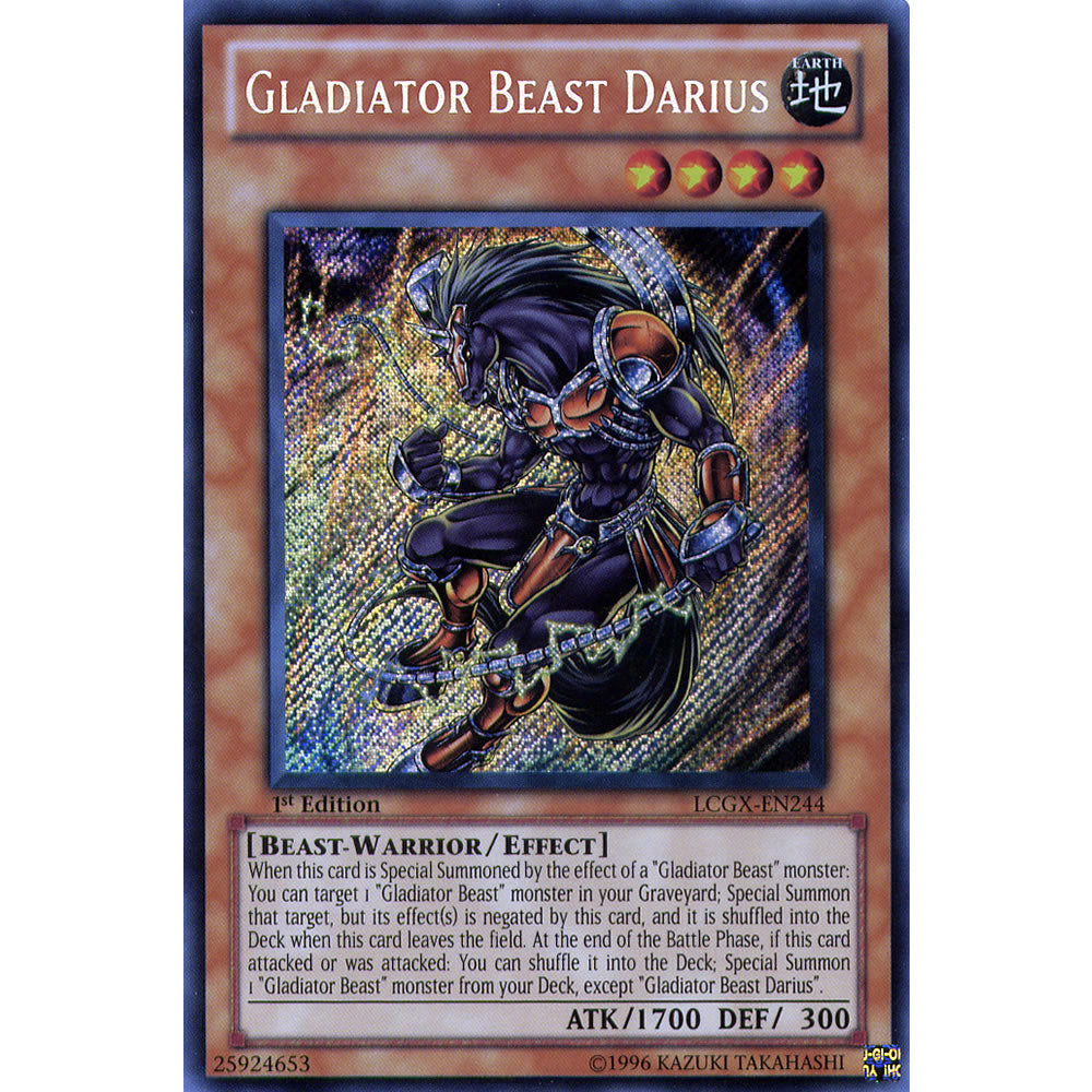 Gladiator Beast Darius LCGX-EN244 Yu-Gi-Oh! Card from the Legendary Collection 2: The Duel Academy Years Mega Pack Set
