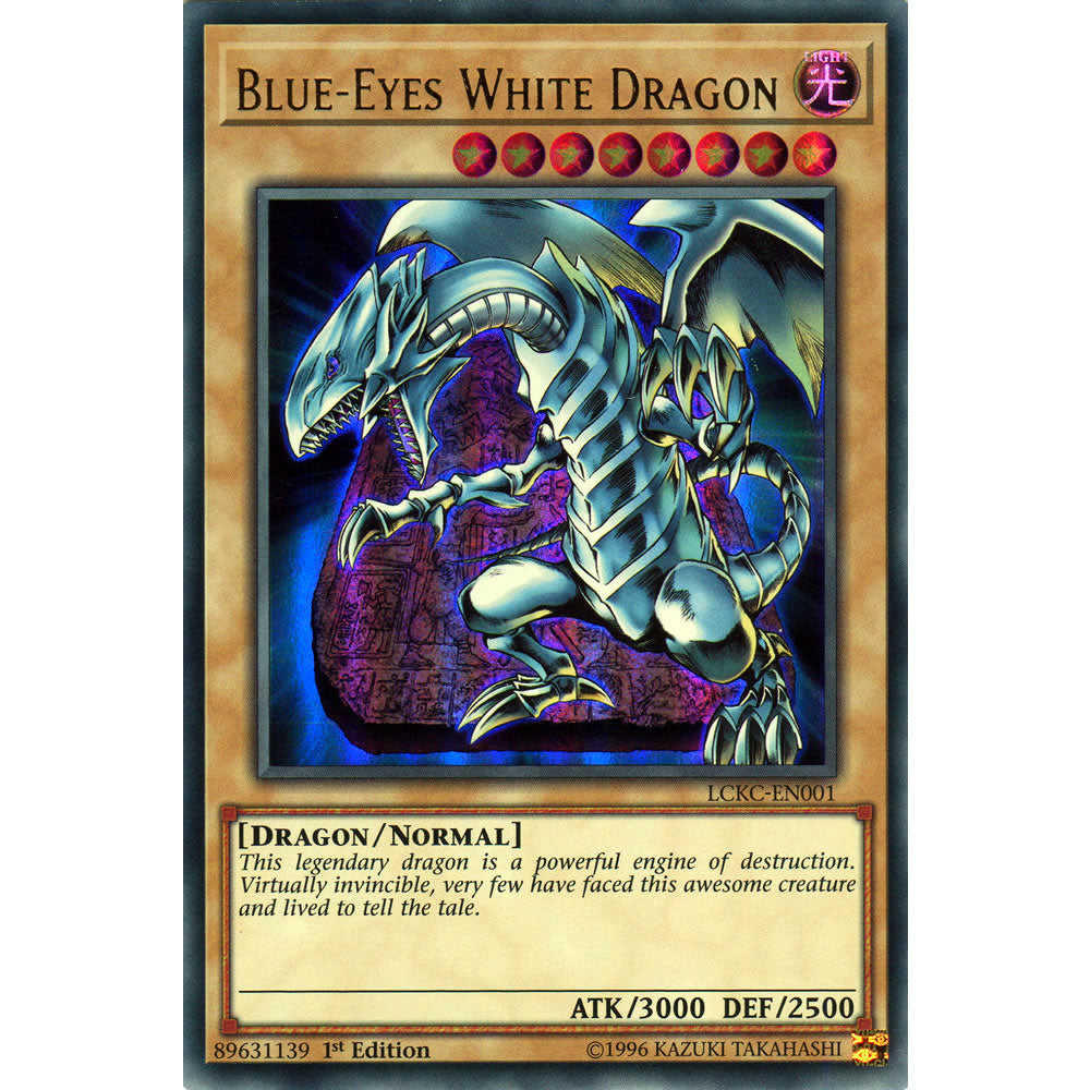Blue-Eyes White Dragon  (Alternate Art 1)  LCKC-EN001 Yu-Gi-Oh! Card from the Legendary Collection Kaiba Mega Pack Set