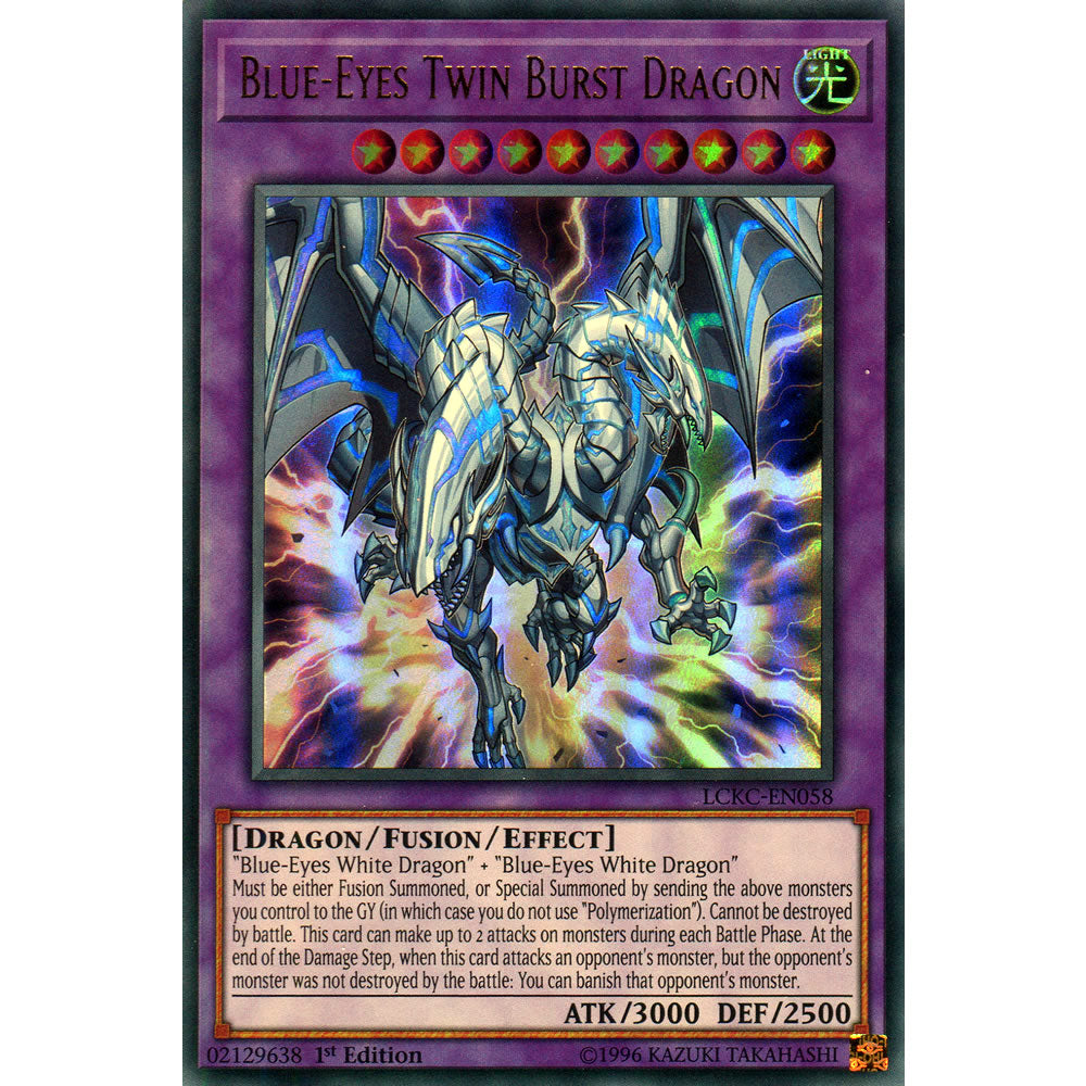 Blue-Eyes Twin Burst Dragon LCKC-EN058 Yu-Gi-Oh! Card from the Legendary Collection Kaiba Mega Pack Set