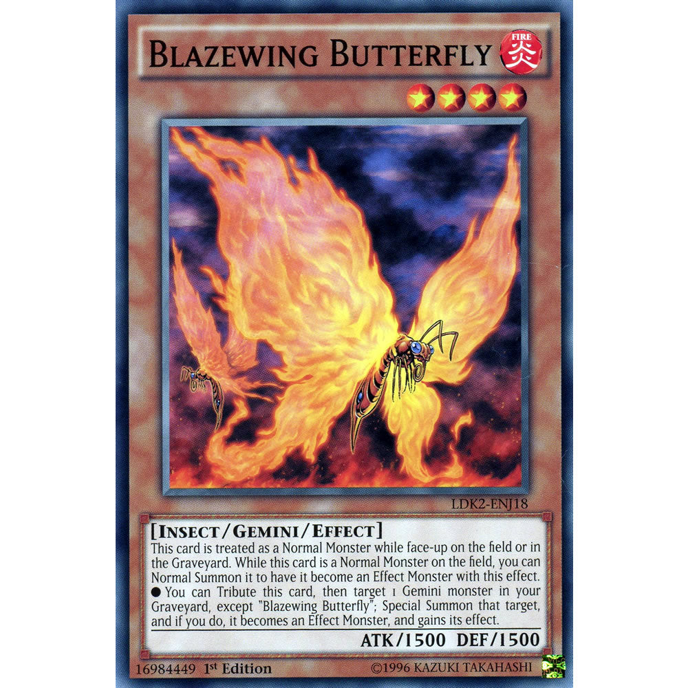 Blazewing Butterfly LDK2-ENJ18 Yu-Gi-Oh! Card from the Legendary Decks 2 Set