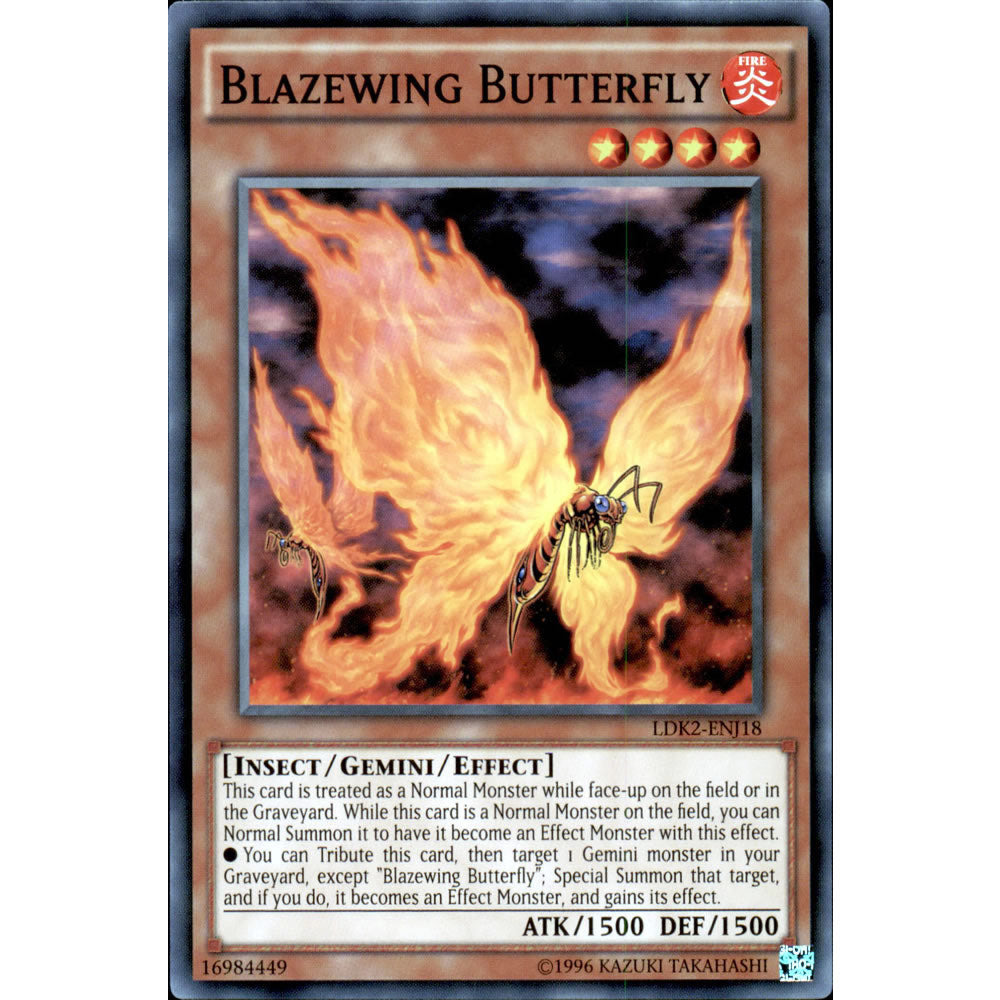 Blazewing Butterfly LDK2-ENJ18 Yu-Gi-Oh! Card from the Legendary Decks 2 Set