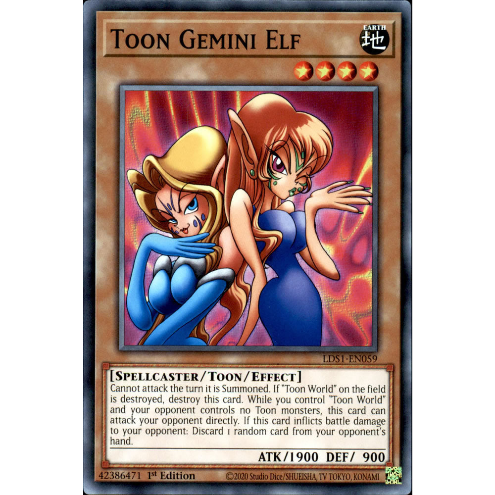 Toon Gemini Elf LDS1-EN059 Yu-Gi-Oh! Card from the Legendary Duelists: Season 1 Set