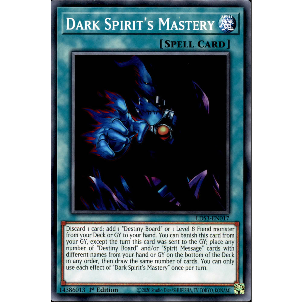 Dark Spirit's Mastery LDS3-EN017 Yu-Gi-Oh! Card from the Legendary Duelists: Season 3 Set