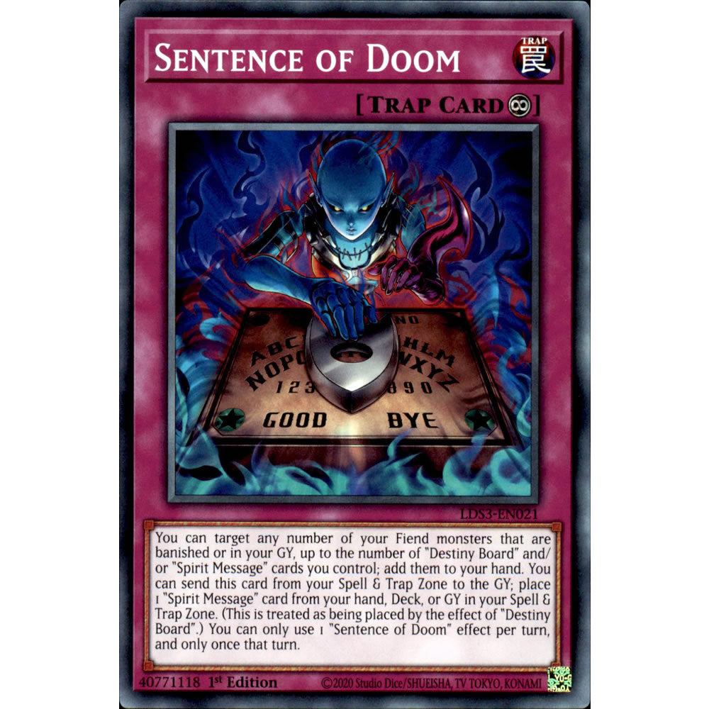 Sentence of Doom LDS3-EN021 Yu-Gi-Oh! Card from the Legendary Duelists: Season 3 Set