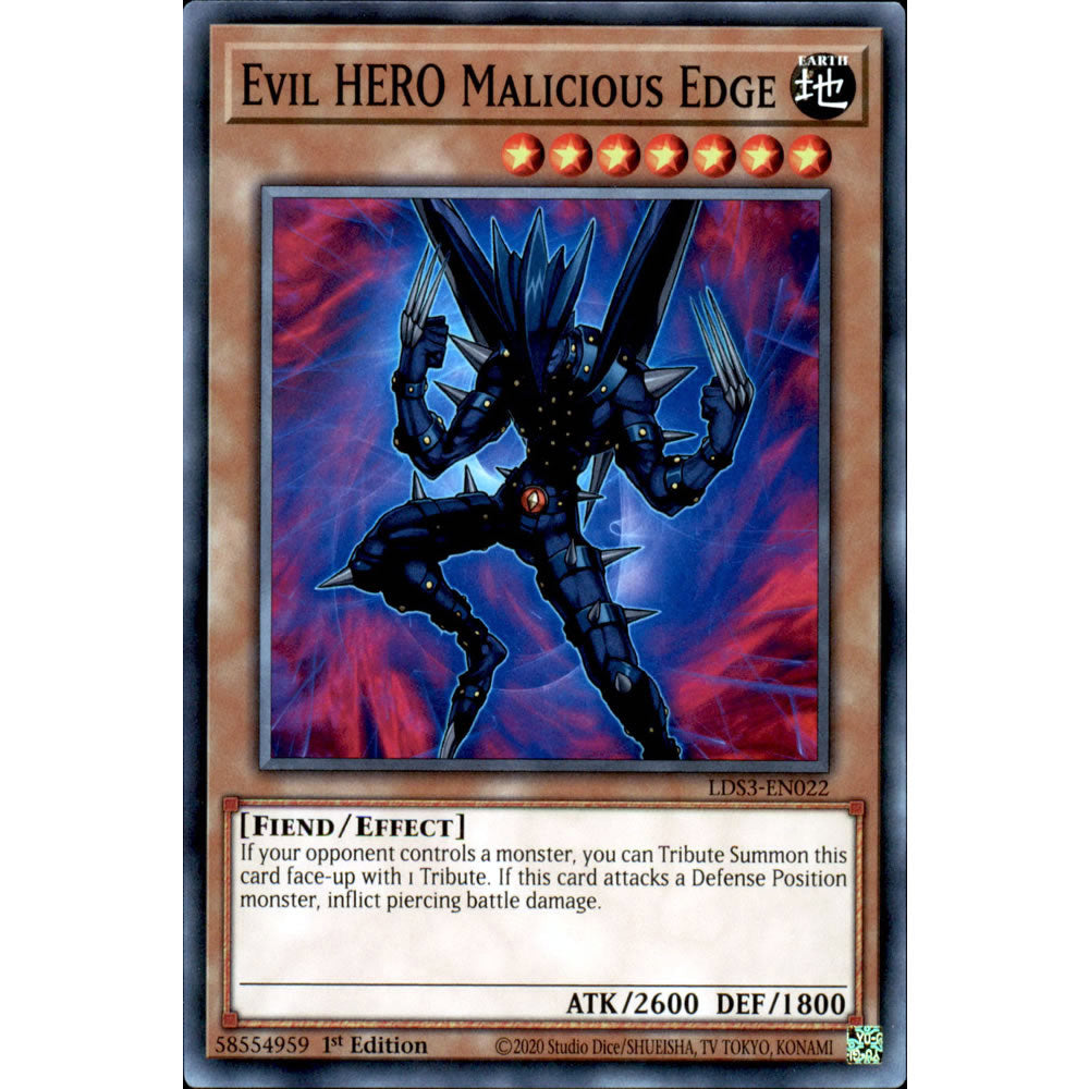 Evil HERO Malicious Edge LDS3-EN022 Yu-Gi-Oh! Card from the Legendary Duelists: Season 3 Set