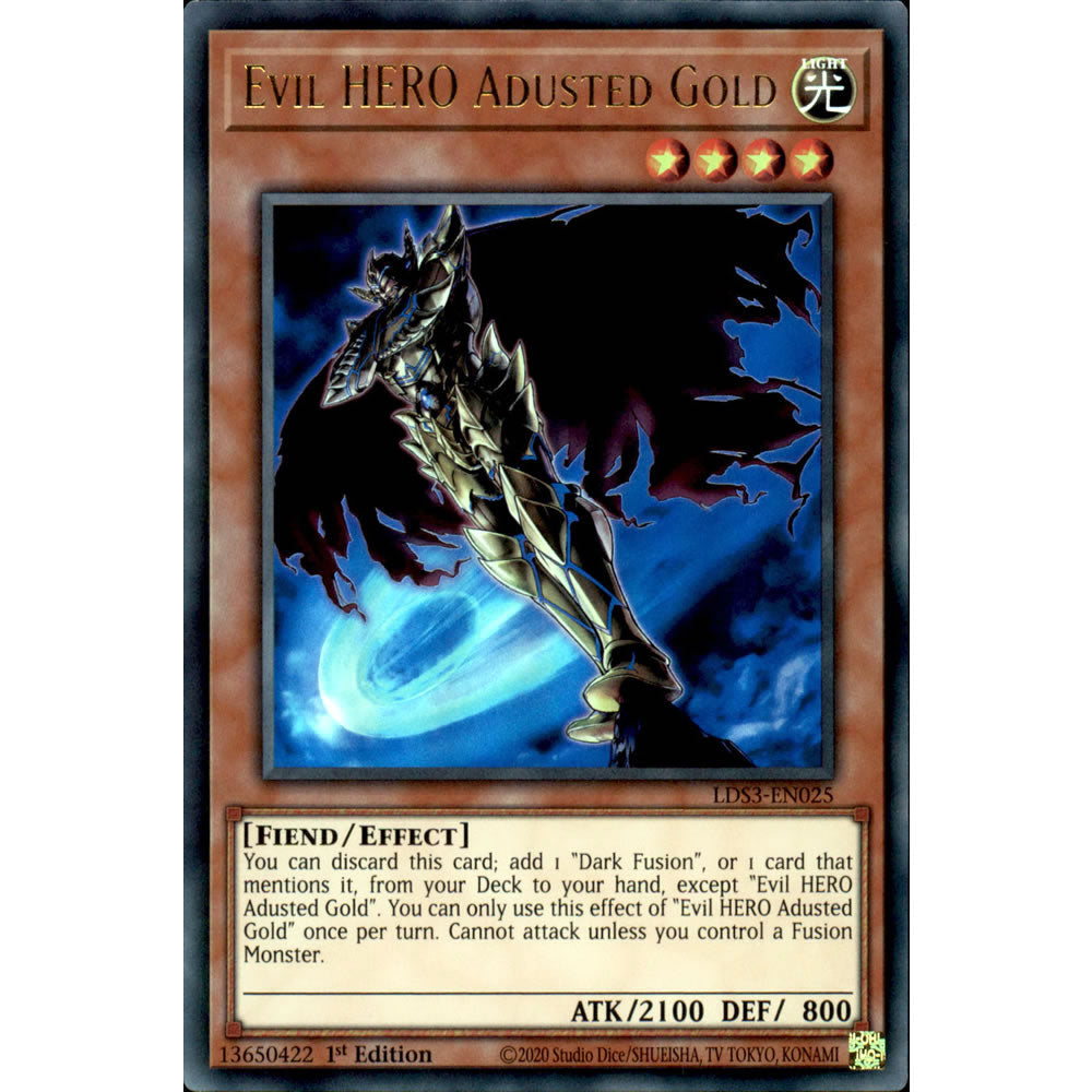 Evil HERO Adusted Gold LDS3-EN025 Yu-Gi-Oh! Card from the Legendary Duelists: Season 3 Set