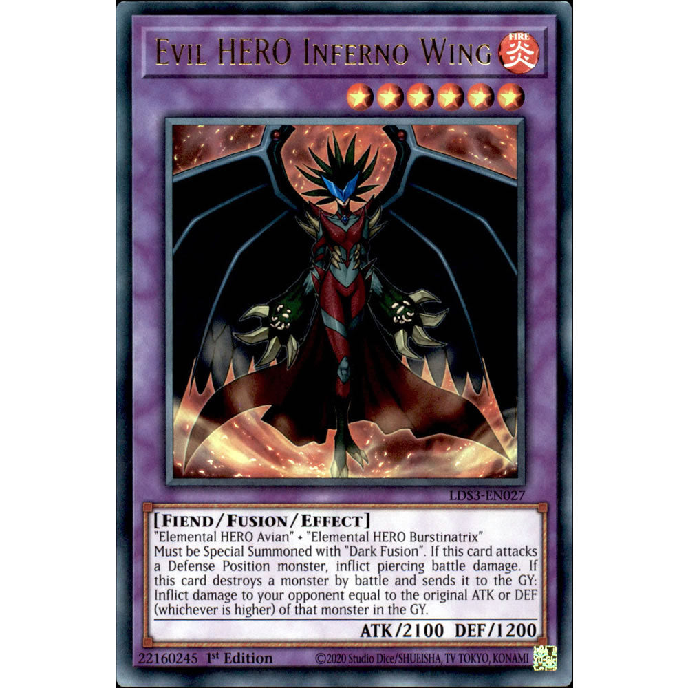 Evil HERO Inferno Wing LDS3-EN027 Yu-Gi-Oh! Card from the Legendary Duelists: Season 3 Set