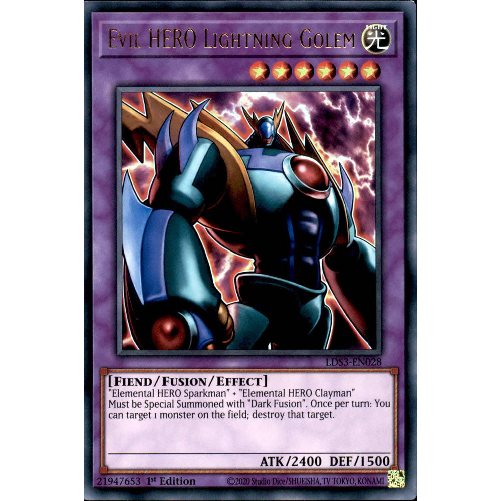 Evil HERO Lightning Golem LDS3-EN028 Yu-Gi-Oh! Card from the Legendary Duelists: Season 3 Set