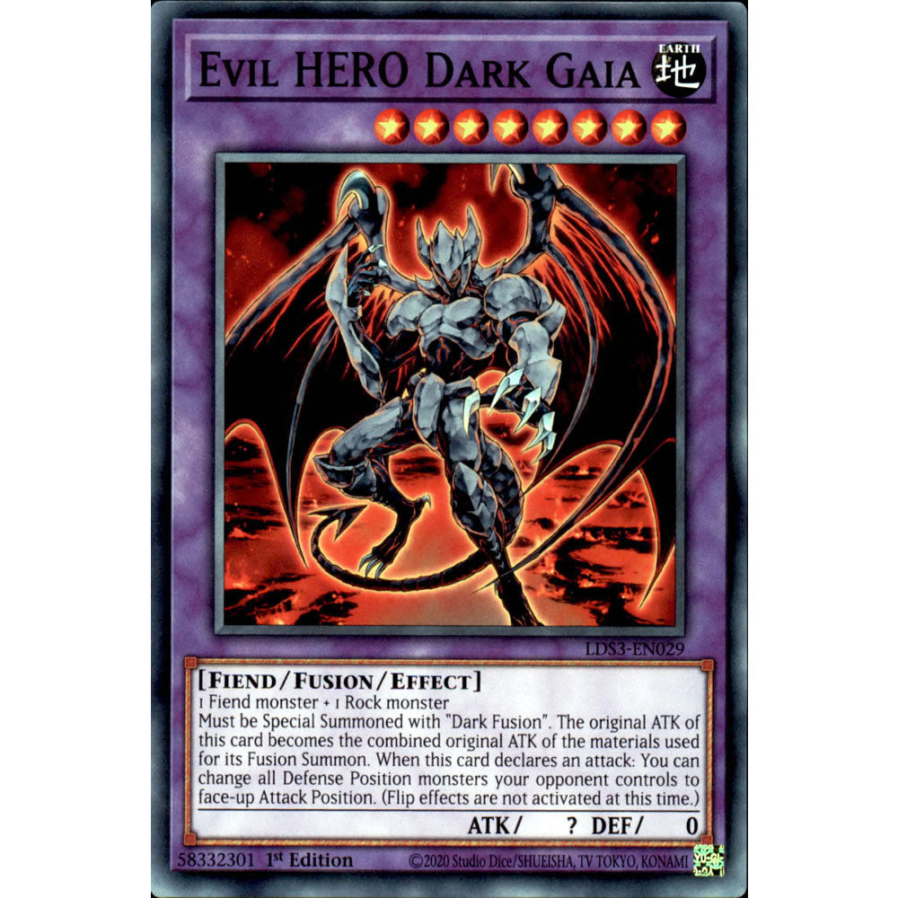 Evil HERO Dark Gaia LDS3-EN029 Yu-Gi-Oh! Card from the Legendary Duelists: Season 3 Set