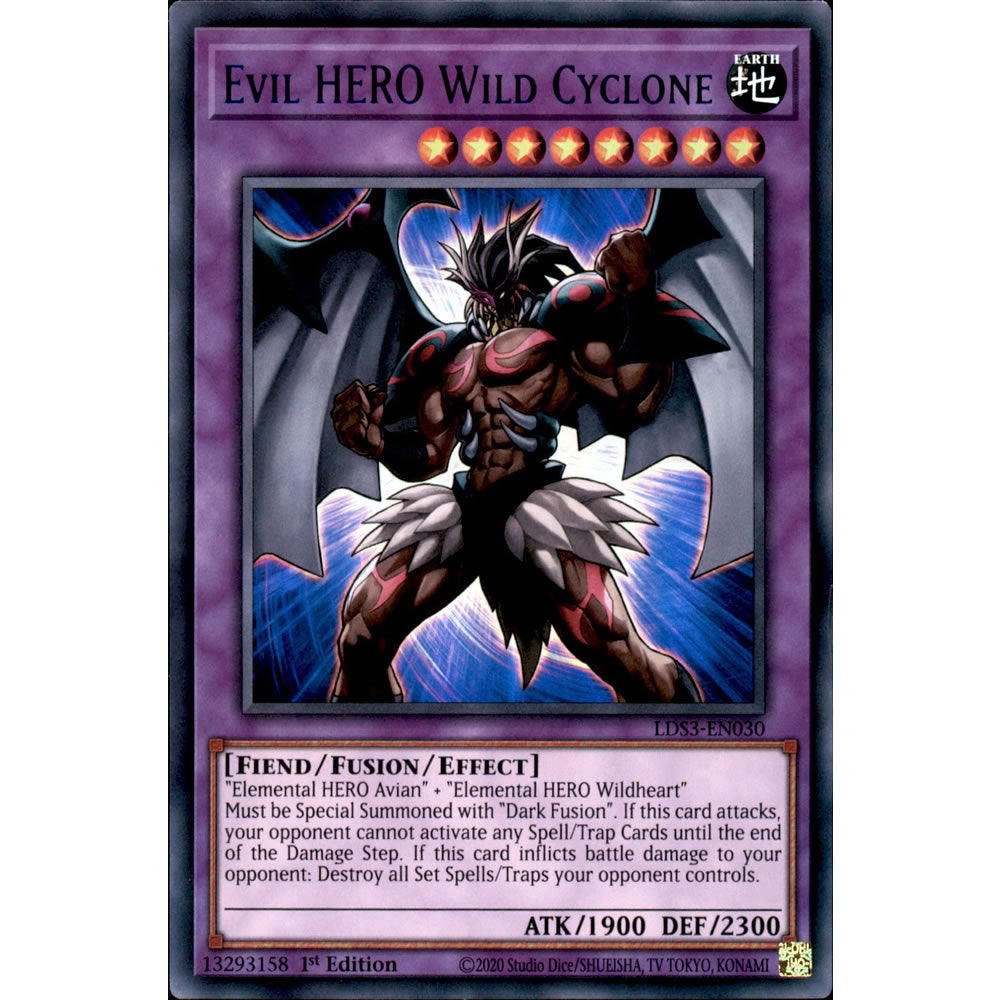 Evil HERO Wild Cyclone LDS3-EN030 Yu-Gi-Oh! Card from the Legendary Duelists: Season 3 Set