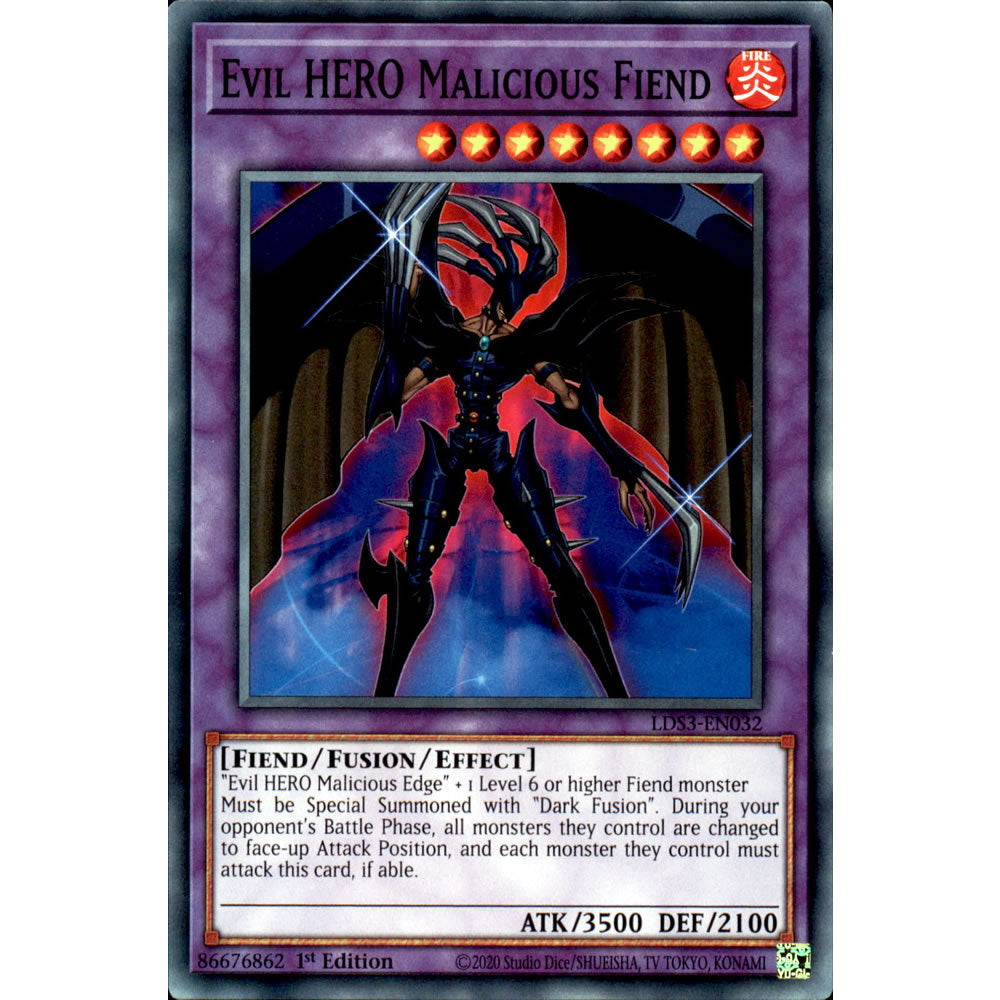 Evil HERO Malicious Fiend LDS3-EN032 Yu-Gi-Oh! Card from the Legendary Duelists: Season 3 Set