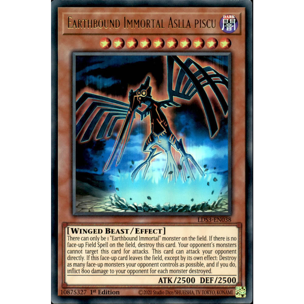 Earthbound Immortal Aslla piscu LDS3-EN038 Yu-Gi-Oh! Card from the Legendary Duelists: Season 3 Set