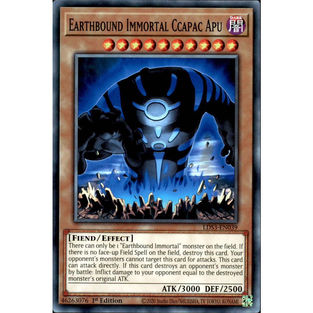 Earthbound Immortal Ccapac Apu LDS3-EN039 Yu-Gi-Oh! Card from the Legendary Duelists: Season 3 Set