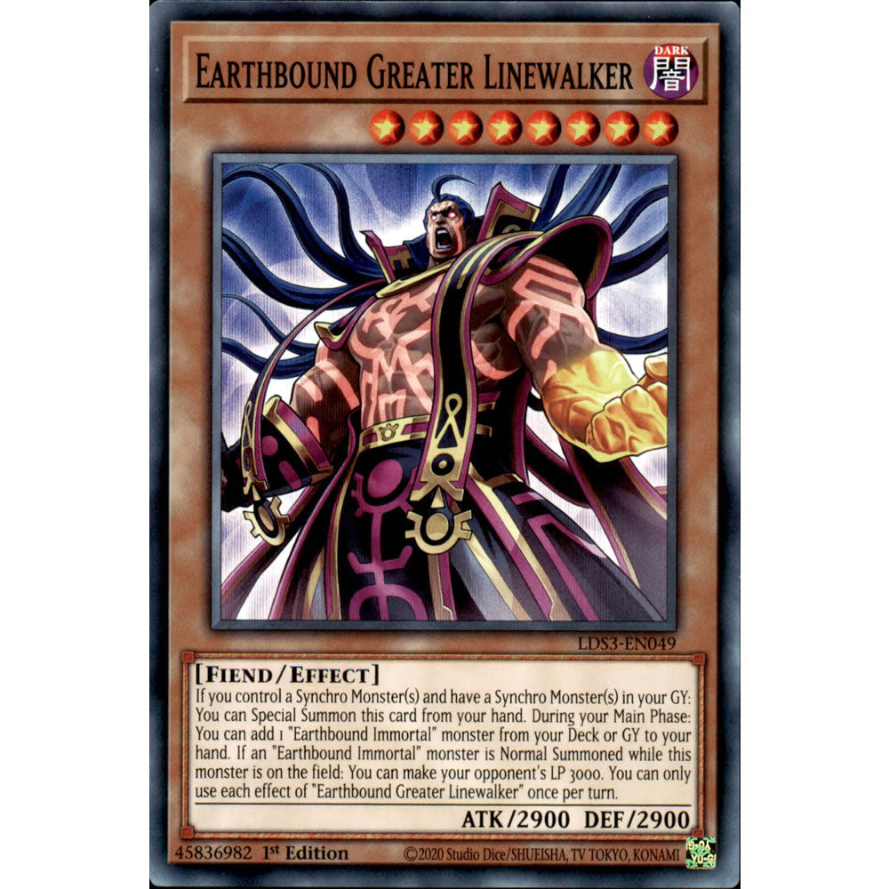 Earthbound Greater Linewalker LDS3-EN049 Yu-Gi-Oh! Card from the Legendary Duelists: Season 3 Set