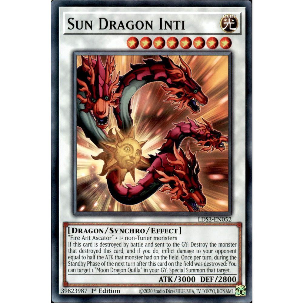 Sun Dragon Inti LDS3-EN052 Yu-Gi-Oh! Card from the Legendary Duelists: Season 3 Set