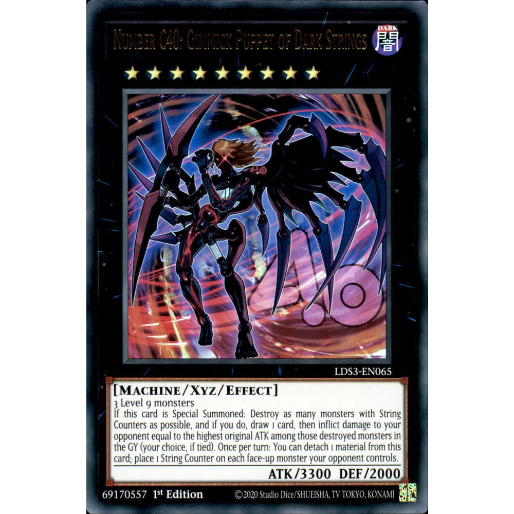 Number C40: Gimmick Puppet of Dark Strings LDS3-EN065 Yu-Gi-Oh! Card from the Legendary Duelists: Season 3 Set