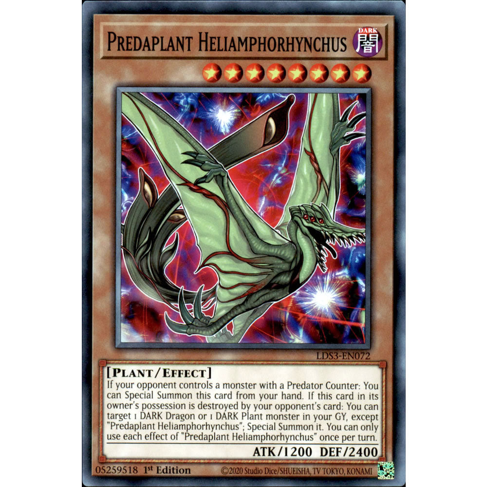 Predaplant Heliamphorhynchus LDS3-EN072 Yu-Gi-Oh! Card from the Legendary Duelists: Season 3 Set