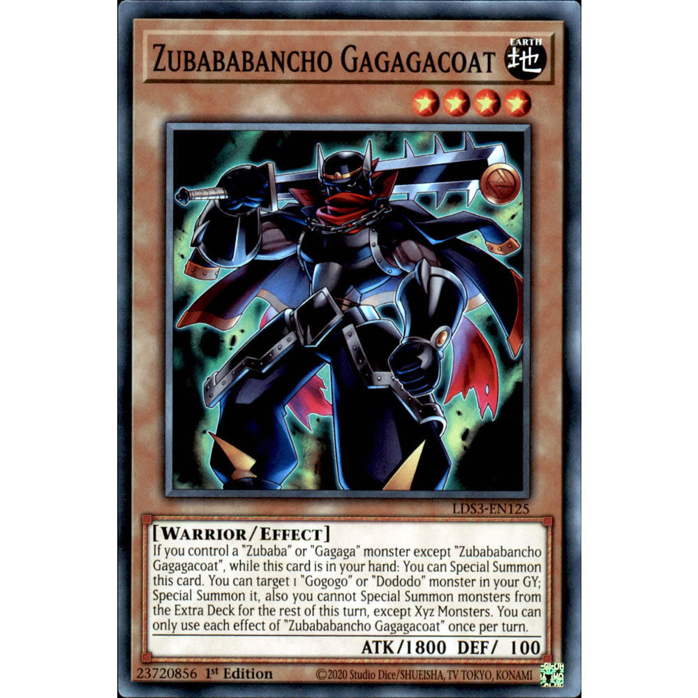 Zubababancho Gagagacoat LDS3-EN125 Yu-Gi-Oh! Card from the Legendary Duelists: Season 3 Set