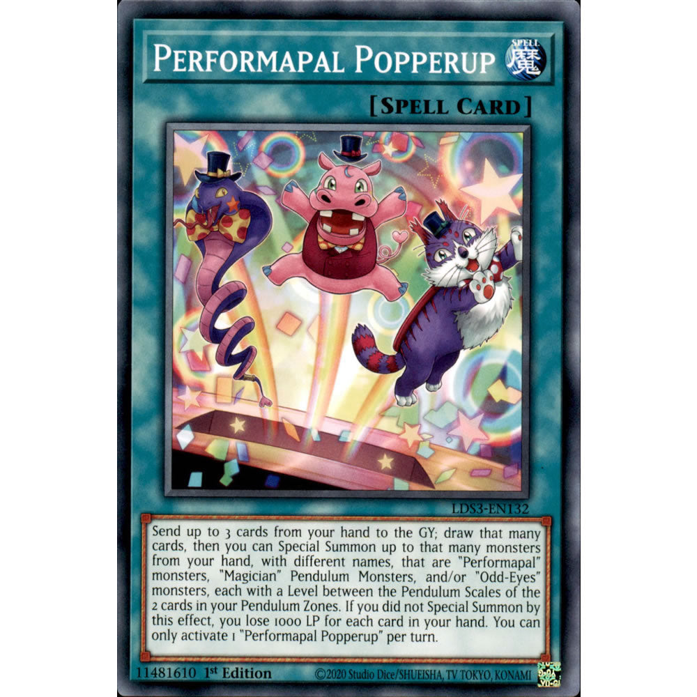 Performapal Popperup LDS3-EN132 Yu-Gi-Oh! Card from the Legendary Duelists: Season 3 Set