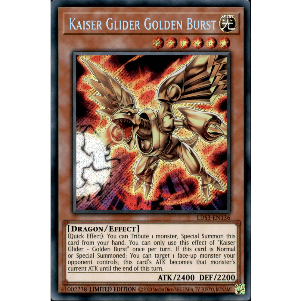 Kaiser Glider - Golden Burst LDS3-EN136 Yu-Gi-Oh! Card from the Legendary Duelists: Season 3 Set