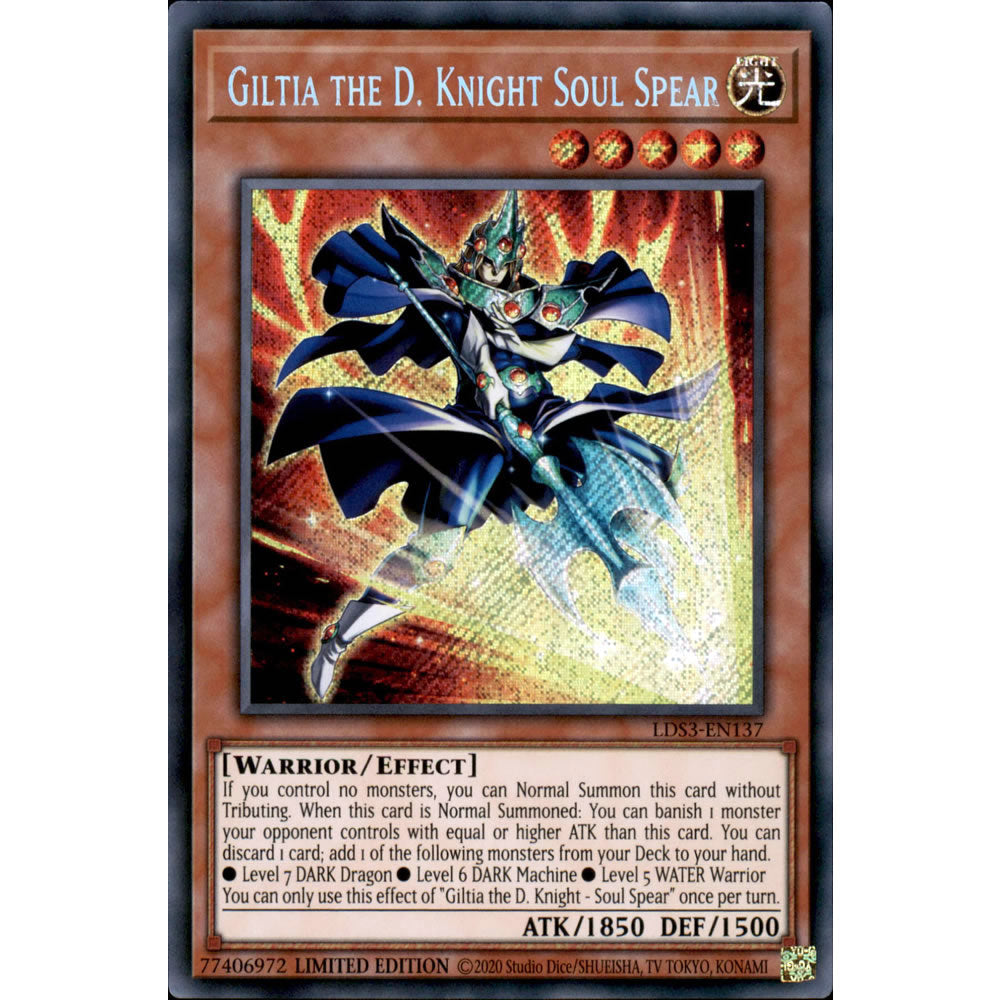 Giltia the D. Knight - Soul Spear LDS3-EN137 Yu-Gi-Oh! Card from the Legendary Duelists: Season 3 Set