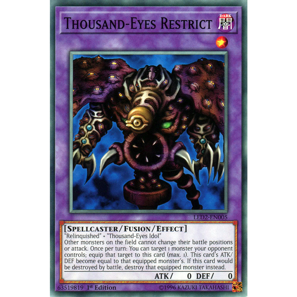 Thousand-Eyes Restrict LED2-EN005 Yu-Gi-Oh! Card from the Legendary Duelists: Ancient Millennium Set