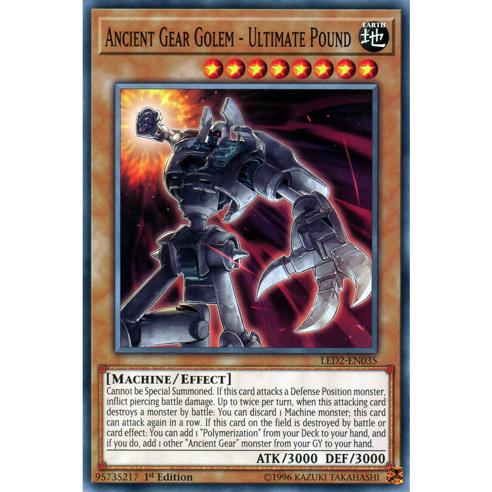 Ancient Gear Golem - Ultimate Pound LED2-EN035 Yu-Gi-Oh! Card from the Legendary Duelists: Ancient Millennium Set