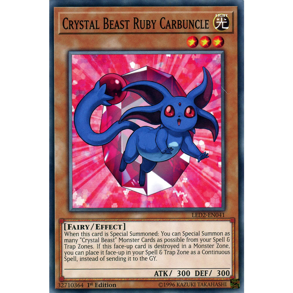 Crystal Beast Ruby Carbuncle LED2-EN041 Yu-Gi-Oh! Card from the Legendary Duelists: Ancient Millennium Set