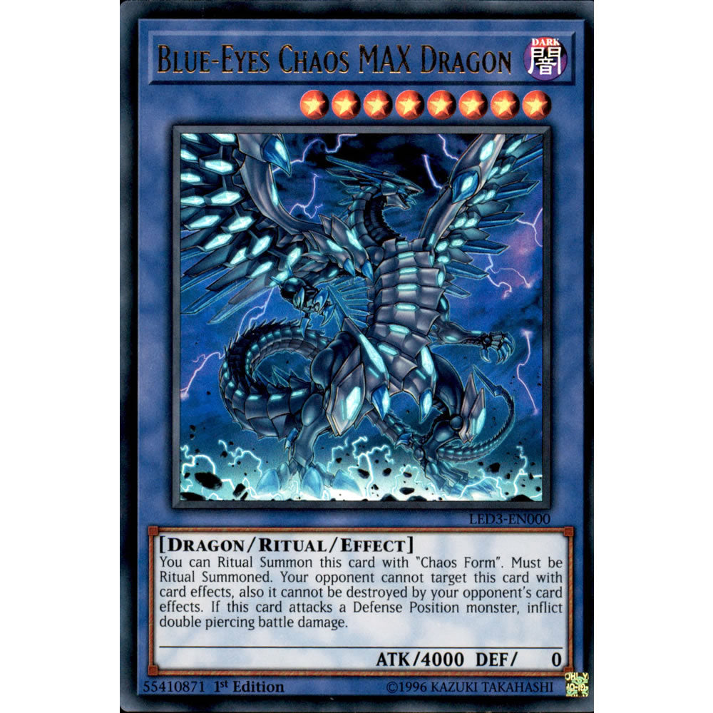 Blue-Eyes Chaos MAX Dragon LED3-EN000 Yu-Gi-Oh! Card from the Legendary Duelists: White Dragon Abyss Set