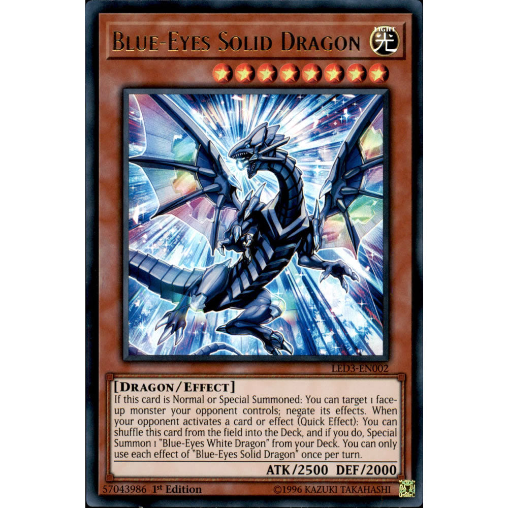 Blue-Eyes Solid Dragon LED3-EN002 Yu-Gi-Oh! Card from the Legendary Duelists: White Dragon Abyss Set