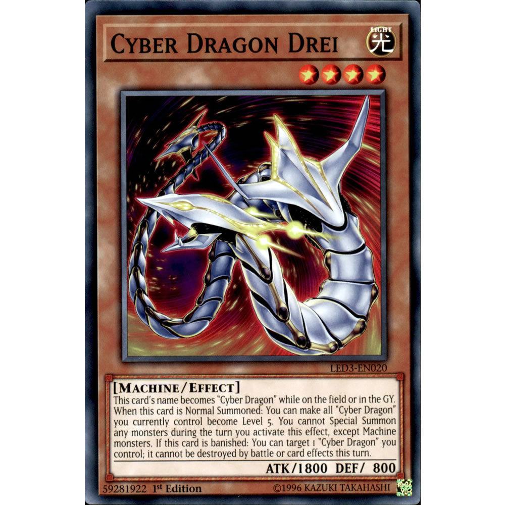 Cyber Dragon Drei LED3-EN020 Yu-Gi-Oh! Card from the Legendary Duelists: White Dragon Abyss Set
