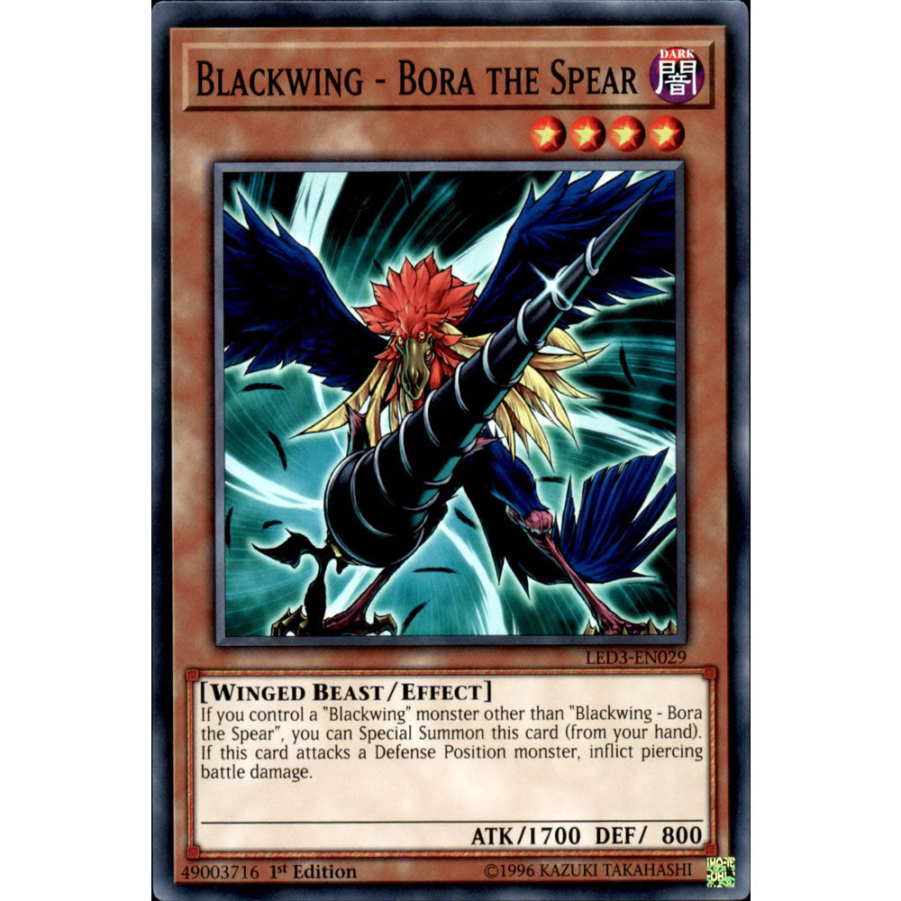 Blackwing - Bora The Spear LED3-EN029 Yu-Gi-Oh! Card from the Legendary Duelists: White Dragon Abyss Set