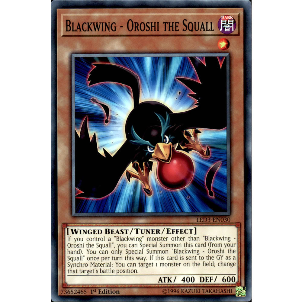 Blackwing - Oroshi the Squall LED3-EN030 Yu-Gi-Oh! Card from the Legendary Duelists: White Dragon Abyss Set