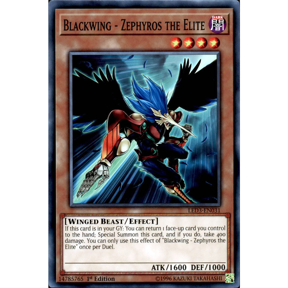 Blackwing - Zephyros The Elite LED3-EN031 Yu-Gi-Oh! Card from the Legendary Duelists: White Dragon Abyss Set
