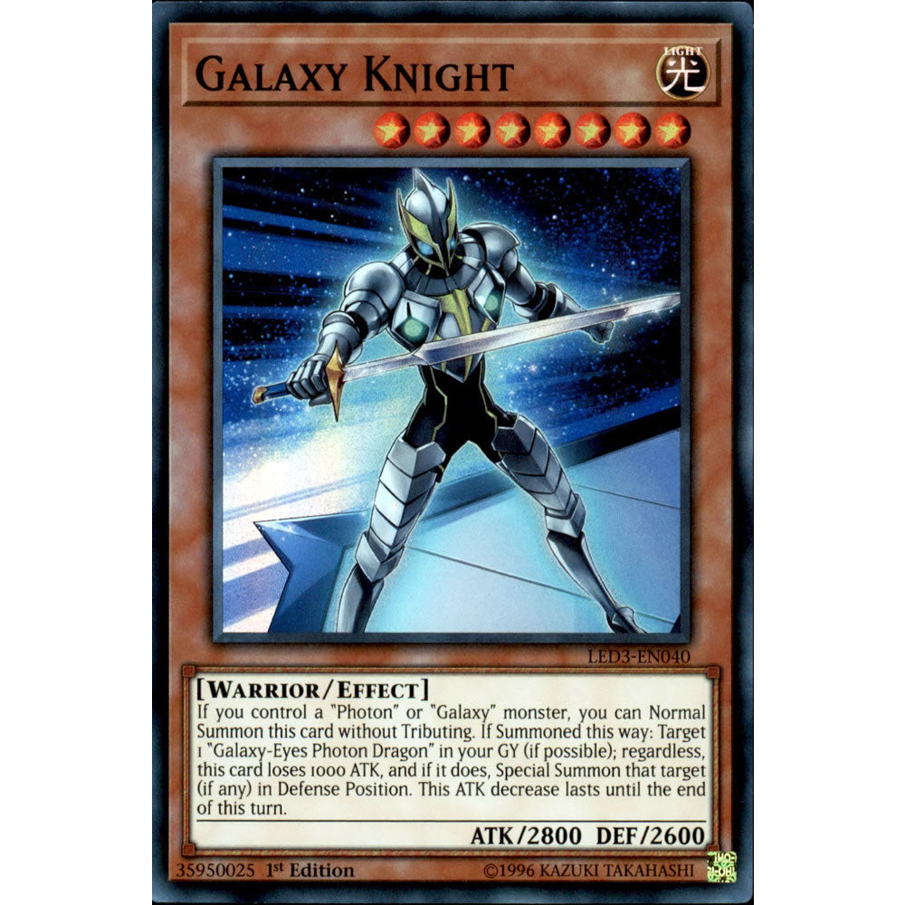 Galaxy Knight LED3-EN040 Yu-Gi-Oh! Card from the Legendary Duelists: White Dragon Abyss Set