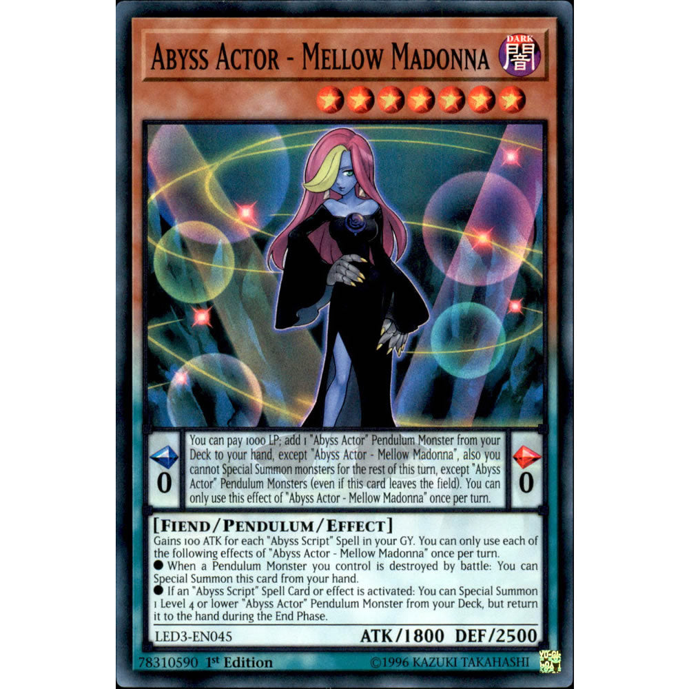 Abyss Actor - Mellow Madonna LED3-EN045 Yu-Gi-Oh! Card from the Legendary Duelists: White Dragon Abyss Set