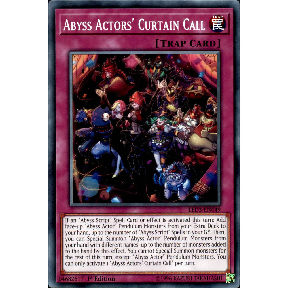Abyss Actors' Curtain Call LED3-EN049 Yu-Gi-Oh! Card from the Legendary Duelists: White Dragon Abyss Set