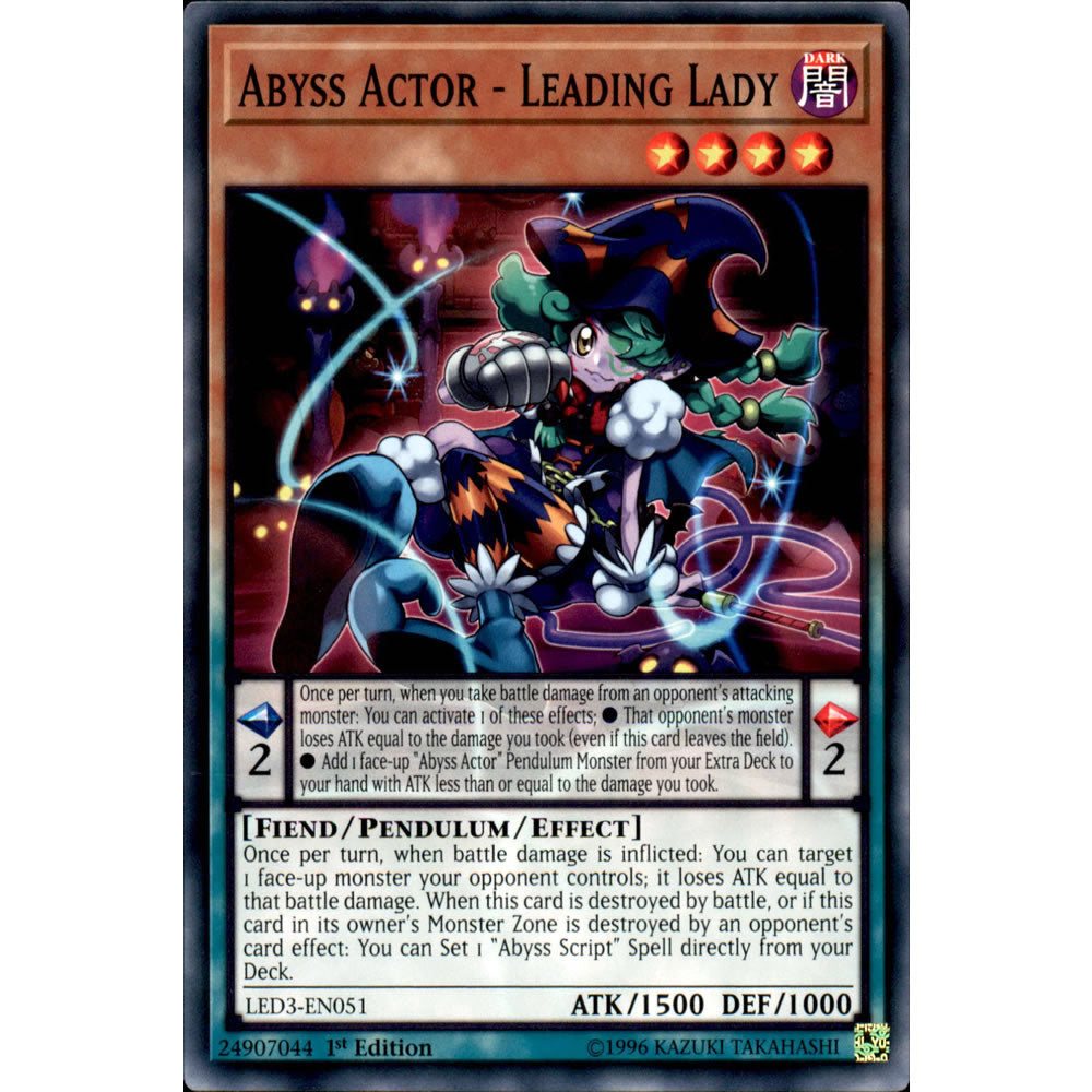 Abyss Actor - Leading Lady LED3-EN051 Yu-Gi-Oh! Card from the Legendary Duelists: White Dragon Abyss Set