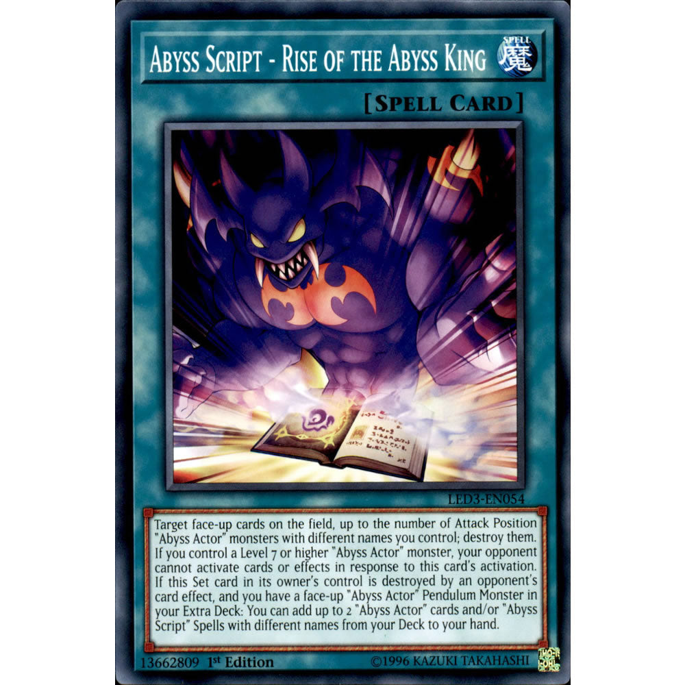 Abyss Script - Rise of the Abyss King LED3-EN054 Yu-Gi-Oh! Card from the Legendary Duelists: White Dragon Abyss Set