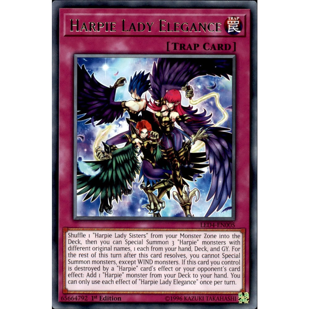 Harpie Lady Elegance LED4-EN005 Yu-Gi-Oh! Card from the Legendary Duelists: Sisters of the Rose Set