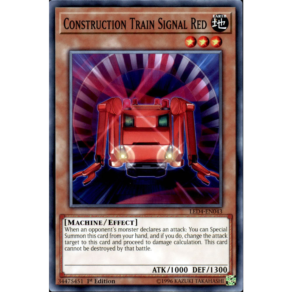 Construction Train Signal Red LED4-EN043 Yu-Gi-Oh! Card from the Legendary Duelists: Sisters of the Rose Set