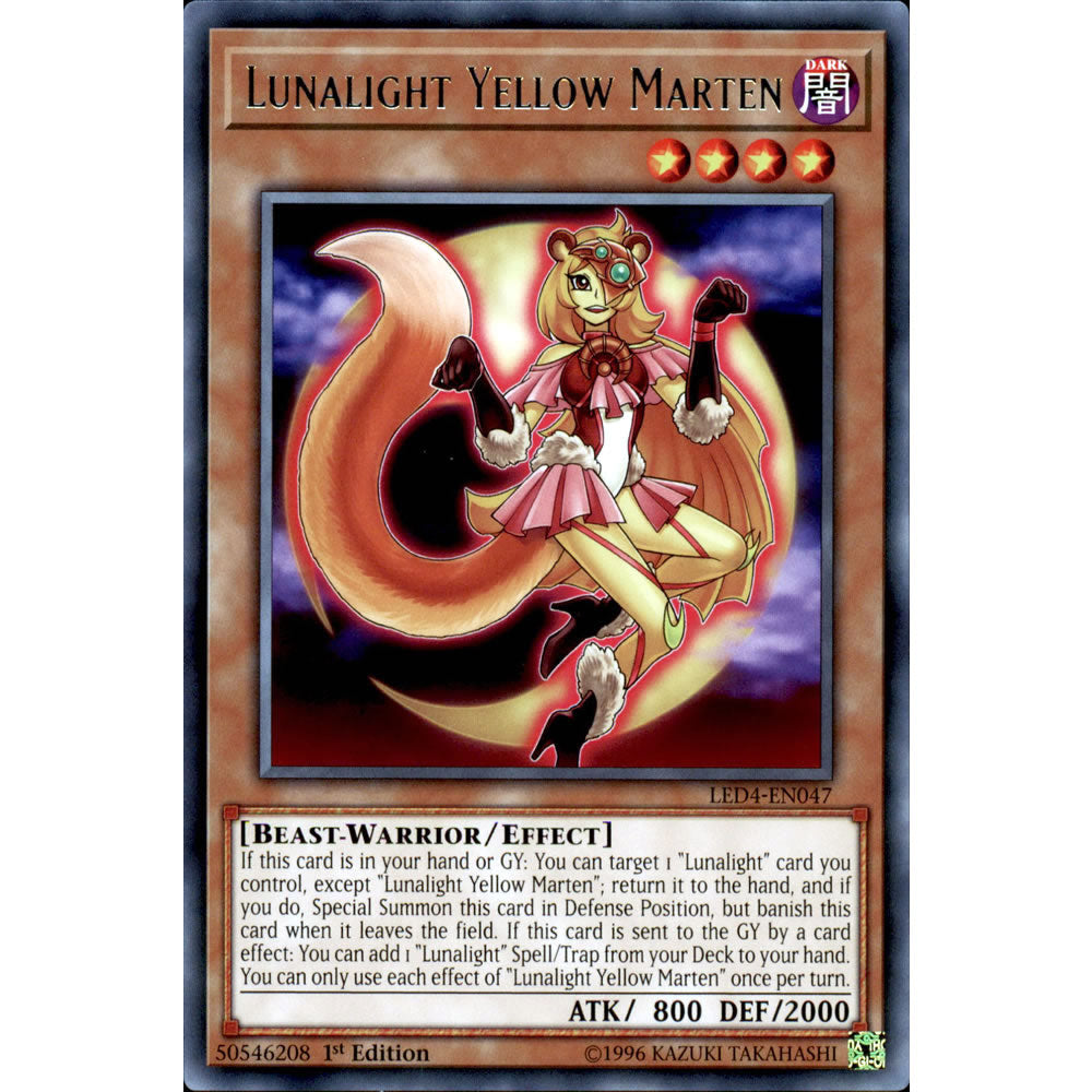 Lunalight Yellow Marten LED4-EN047 Yu-Gi-Oh! Card from the Legendary Duelists: Sisters of the Rose Set