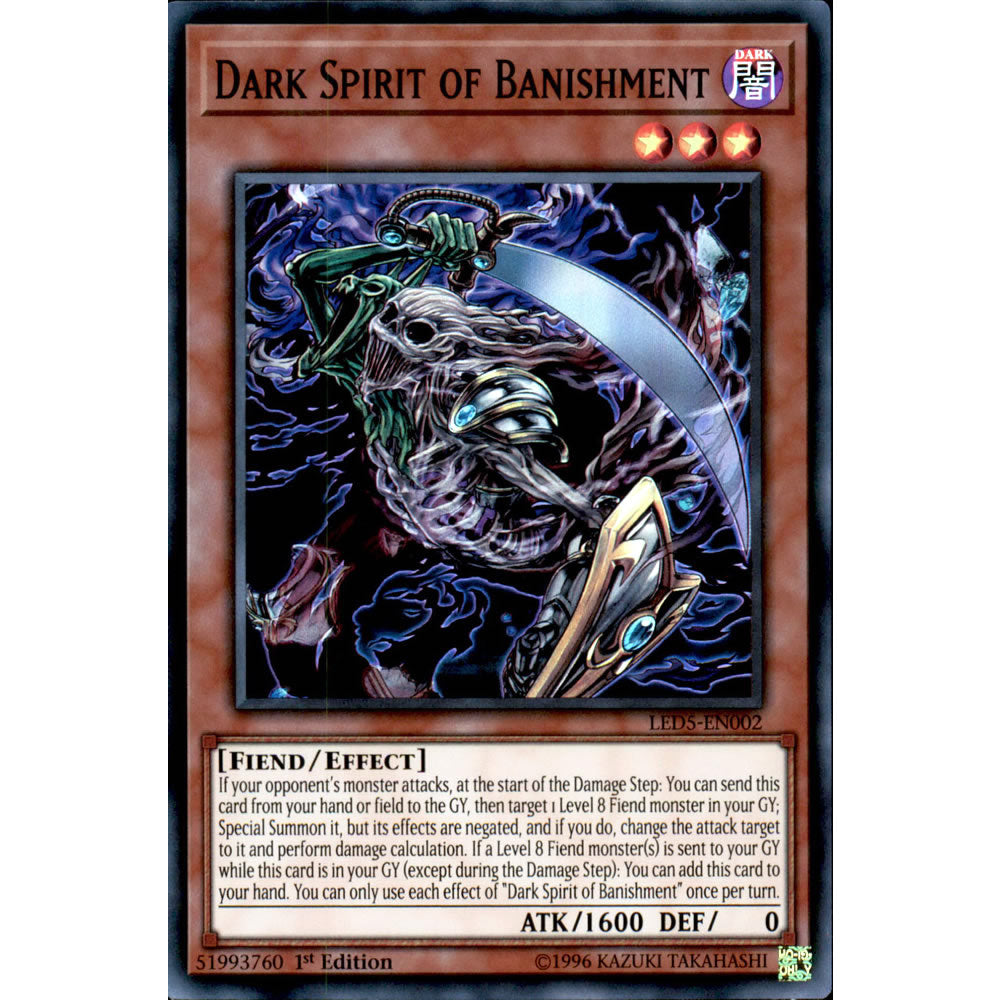 Dark Spirit of Banishment LED5-EN002 Yu-Gi-Oh! Card from the Legendary Duelists: Immortal Destiny Set