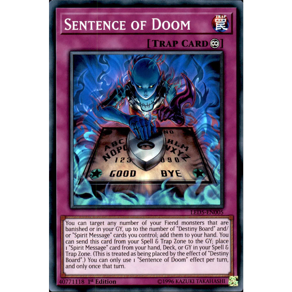Sentence of Doom LED5-EN005 Yu-Gi-Oh! Card from the Legendary Duelists: Immortal Destiny Set