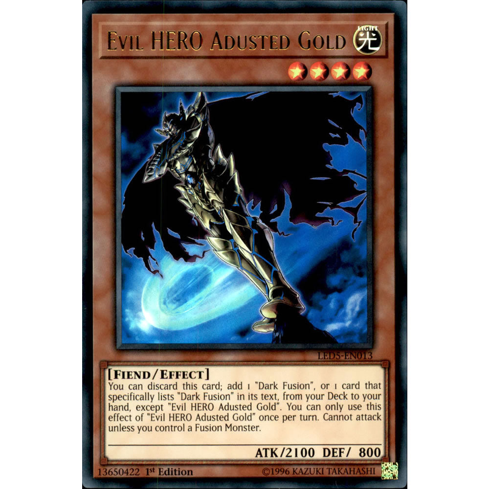 Evil HERO Adusted Gold LED5-EN013 Yu-Gi-Oh! Card from the Legendary Duelists: Immortal Destiny Set